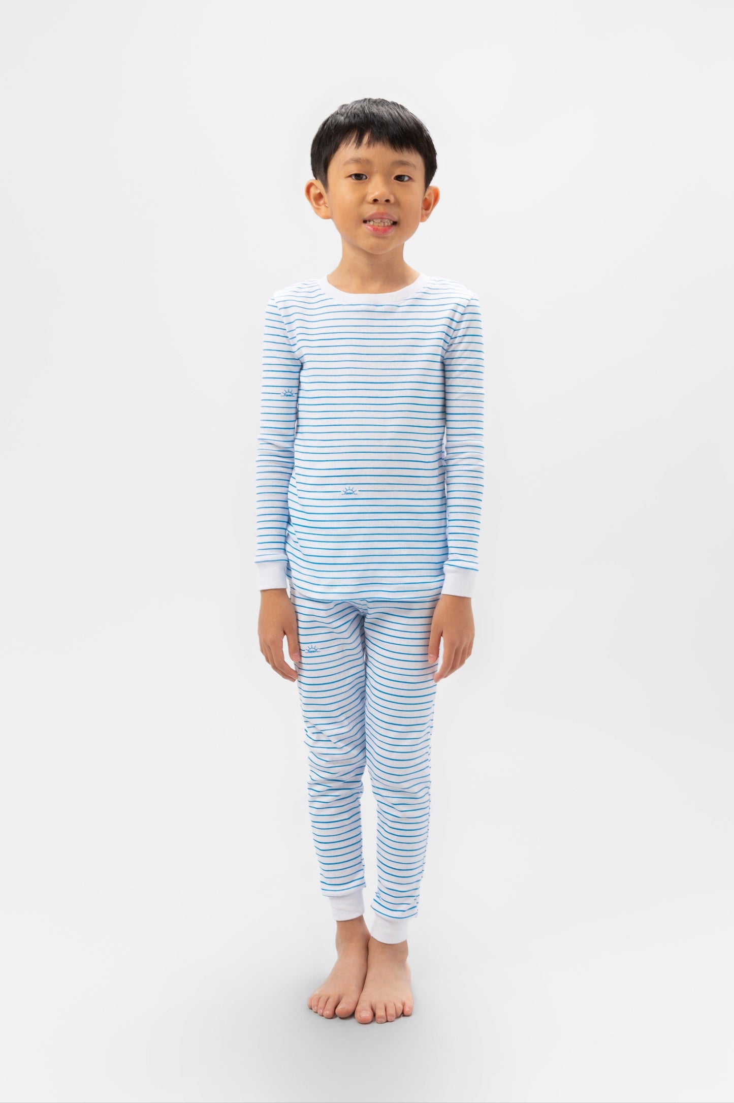 Blue Stripes Organic Cotton Pajama Set